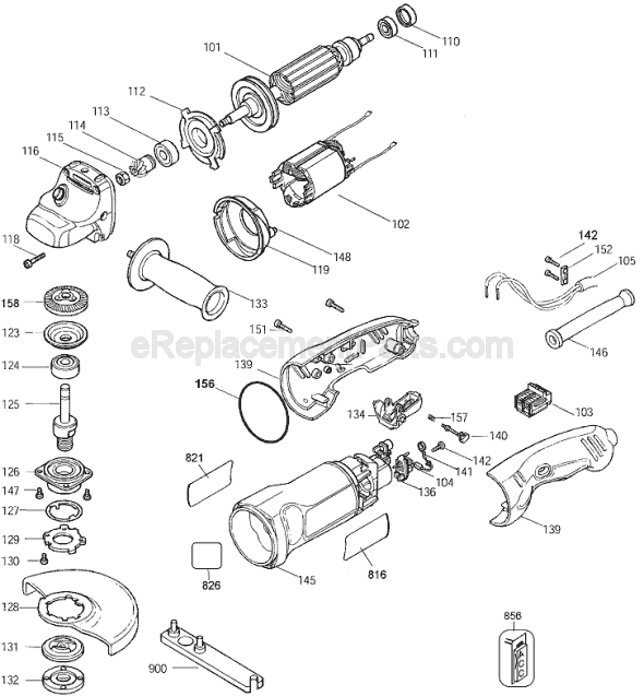 Page A Diagram and Parts List for G850 Type 2 Black and Decker Angle Grinder